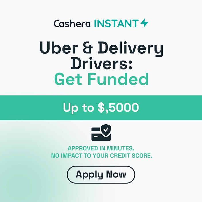 Cashera Capital Quick Solution for Gig Workers Works For Sole Proprietors, LLCs, And Self Employed Operators Uber, Lyft, DoorDash, Instacart, GoPuff, Uber Eats, Grubhub, Postmates, Shipt, Spark, Airbnb, VRBO, TaskRabbit, Fiverr, Upwork, Rover, Wag & Every Major Gig Platform.! Credit Lines, Cards, Debt Consolidation, Startup Personal Financing, Equipment, Cash Advance, Micro, Business Loans, Guaranteed Emergency, EIN Start Up Credit Building, Relief Assistance, Revenue Asset Based, Receivable Factoring, Franchise, Inventory, Purchase Order, Minority, Trucking, Transportation, Working Capital Fast and Flexible Funding