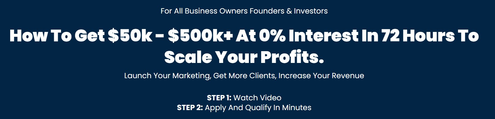 FUNDING & CREDIT FOR EVERY SITUATION!
Startup Funding 0% Business Credit Card Stacking! Cash 0% Aged Corp 4-7 Years Old EIN & DUNS Number $150k startup fundung business credit card stack Corporate Credit Building & Funding Program 80 paydex Business Email, Phone, and 411 Directory Listing 50k Experian Line 100k Equifax Line 100k SBFE 150k SBFE Credit Lines/Cards! 0% Startup Personal Loans! Unsecured Credit Line Hybrid No-Doc Cards! EIN Business Credit Building! 
New Business Startups OK | DUNS & Net 30, 60 & 90 Vendors | Authorized User / Tradelines | No Personal Guarantees | Get Business Credit Reports | EIN & Entity Setup Assistance | Fix Damaged Business Credit | Store Credit Cards | Vehicle Credit | Fleet Cards | Startup Vendors | Credit Line Hybrid Unsecured No-Doc (Credit Cards) | Start Up Capital | Real Estate Loans | Credit Lines | SBA | Micro Loans | Merchant Advance | Factoring | Equipment | All Credit Types OK!
Get EIN Credit That's Not Linked To Your Personal Credit!
Access Business Financing Coaches to Reach Your Funding Goals!
Get Your Free Business Credit Assessment.