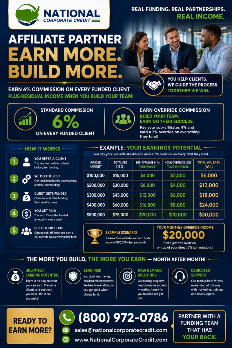 Business & Commercial Loan Personal Funding Affiliate Program - Work From At Home Referral Make Money Broker Partner Opportunity - Commercial Capital Training